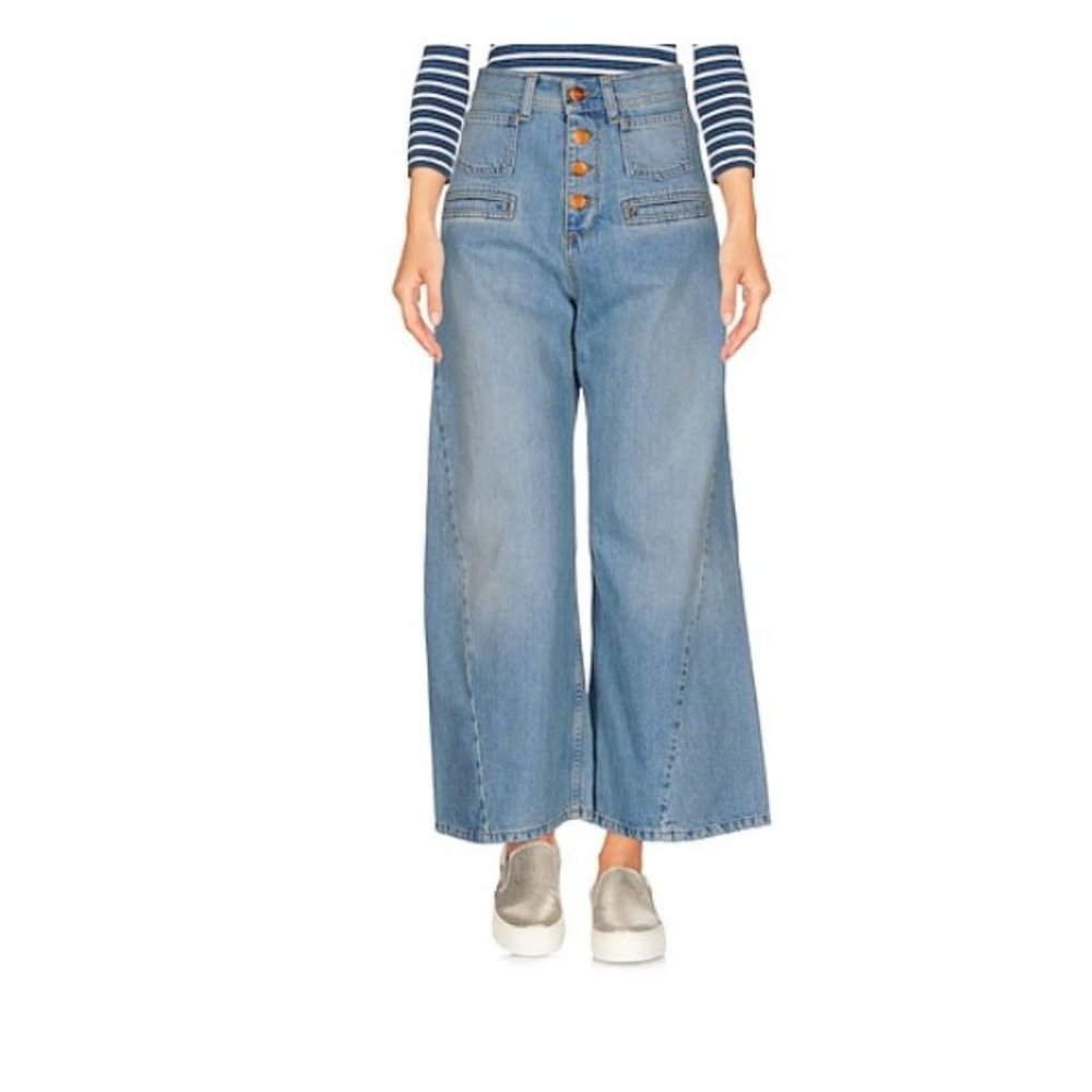 Rodebjer Empire pant jeans 31 denim wide leg high waist crop barrel